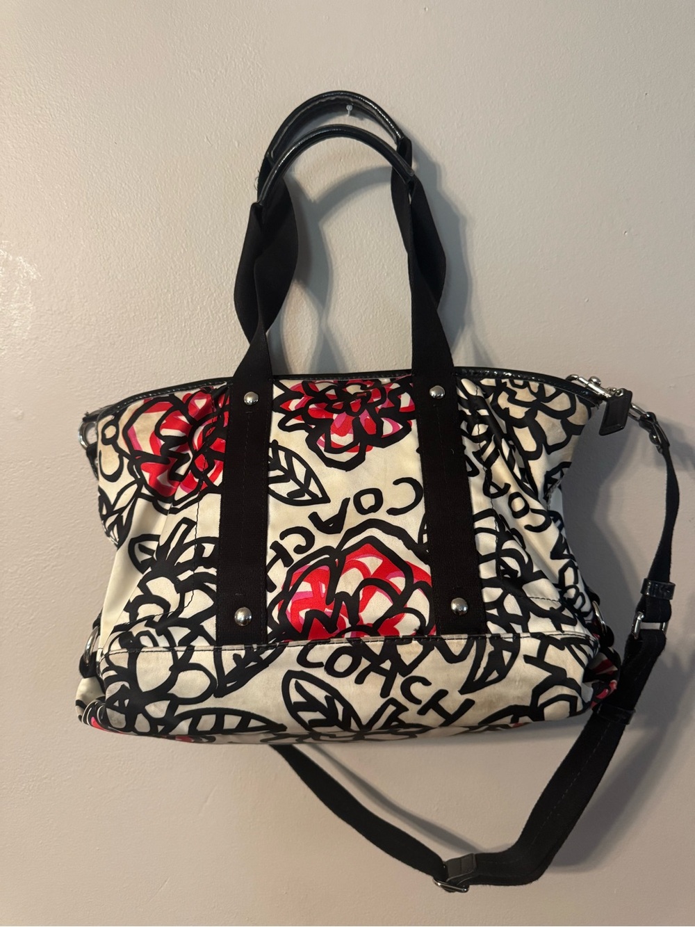 Coach Poppy Daisy Floral Graffiti Tote